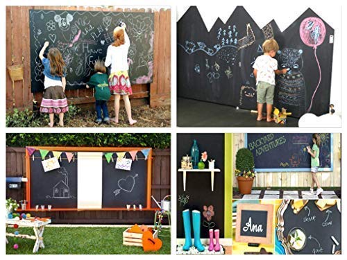 Chalkboard Blackboard Paint - Black 8.5oz (250 ml) - Brush on Wood, Metal, Glass, Wall, Plaster Boards Sign, Frame or Any Surface. Use with Chalk Pen Wet Erase, Safe and Non-Toxic. Matte Finish - Up to 32sf