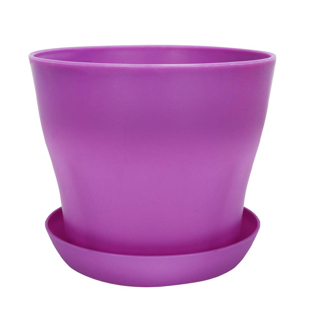 Flower Pots, Happybase 8 Pack 4 Inch Plastic Planters Indoor Flower Plant Pots, Modern Decorative Gardening Pot with Drainage for All House Plants, Flowers, Herbs
