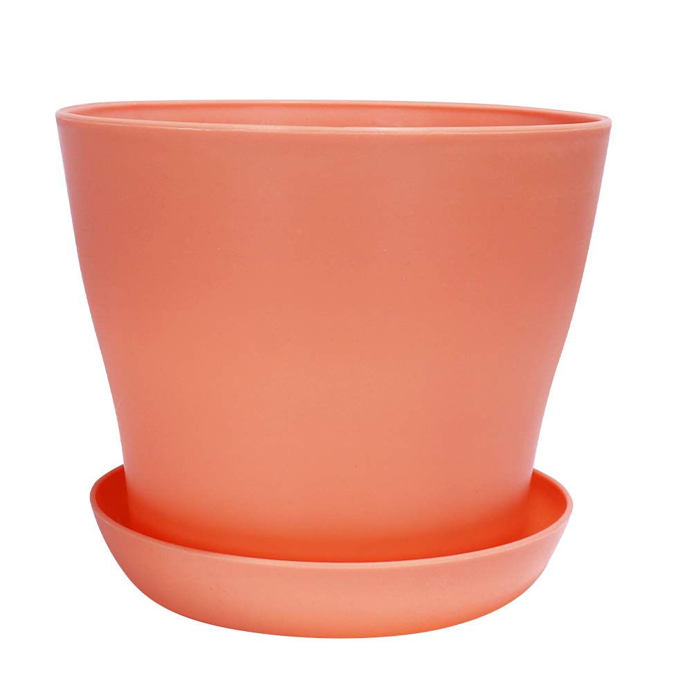 Flower Pots, Happybase 8 Pack 4 Inch Plastic Planters Indoor Flower Plant Pots, Modern Decorative Gardening Pot with Drainage for All House Plants, Flowers, Herbs