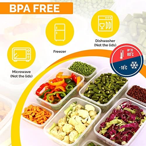 KICHLY 24 Pack Plastic Food Storage Container Set - Transparent BPA-Free Airtight Containers with Leak-Proof Lids for Meal Prep, Freezer, and Lunch Storage - Durable and Reusable (Red)