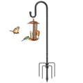 COCONUT Shepherds Hook for Bird Feeder, 62 Inch Adjustable Bird Feeder Pole with 5 Prong Base, 4/5 Inch Diameter Shepherds Hook for Outside, Garden Hanger Stand for Wind Chime, Lantern