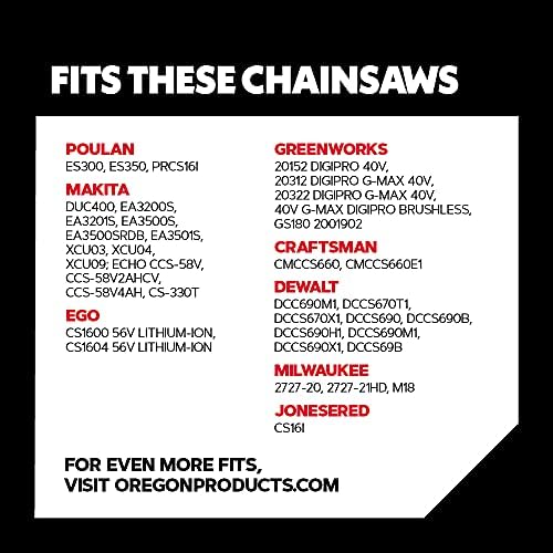 Oregon R56 AdvanceCut Chainsaw Chain for 16-Inch Bar -56 Drive Links – Low-Kickback Chain fits Greenworks, Makita, EGO, DeWalt and More