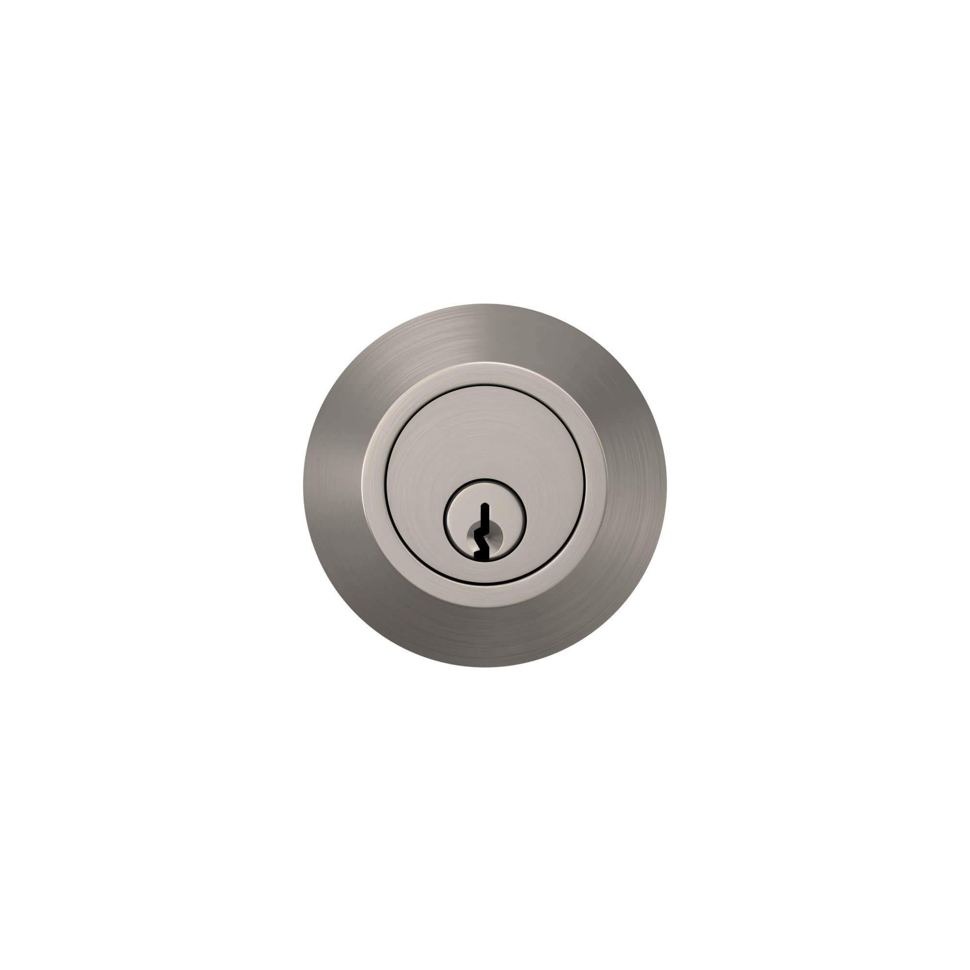 Schlage Lock Scout Deadbolt with Round Trim, Keyed 1 Side, Satin Nickel Finish