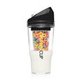 The CRUNCHCUP XL Black- Portable Plastic Cereal Cups for Breakfast On the Go, To Go Cereal and Milk Container for your favorite Breakfast Cereals, No Spoon or Bowl Required