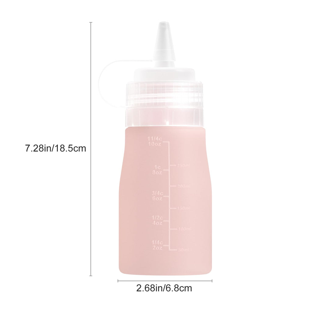 Mrsdry 12oz Condiment Squeeze Bottles, 4 Pack BPA Free Silicone Squeeze Bottles for Sauce, Leak Proof Squirt Bottle Oil Container Dispenser, Easy Squeeze for Ketchup,Oil, Grilling, Salad Dressing