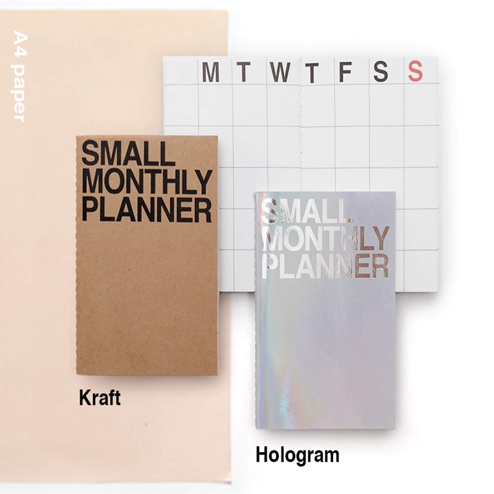 JSTORY Small Monthly Planner Set of 2 Undated Column Format Eco Friendly Customizable Handy A6 16 Months 18 Sheets Each Kraft