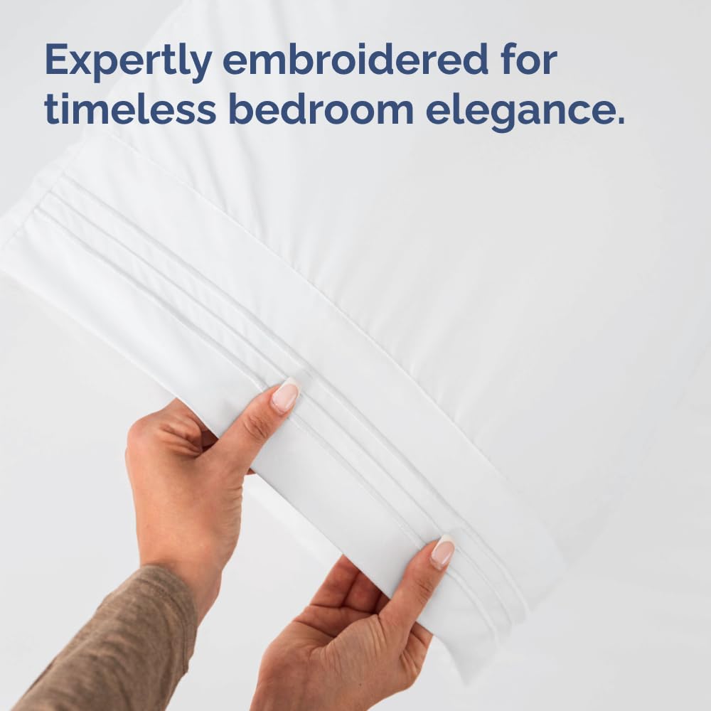 King Pillow Cases Set of 2 - Hotel Quality Queen Pillowcase Covers - Ultra-Soft, Comfortable, Cozy Bedding for Women, Men, Kids & Teens - Wrinkle Free & Machine Washable - White (No Pillows Included)