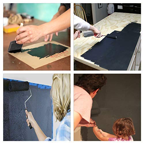 Chalkboard Blackboard Paint - Black 8.5oz (250 ml) - Brush on Wood, Metal, Glass, Wall, Plaster Boards Sign, Frame or Any Surface. Use with Chalk Pen Wet Erase, Safe and Non-Toxic. Matte Finish - Up to 32sf