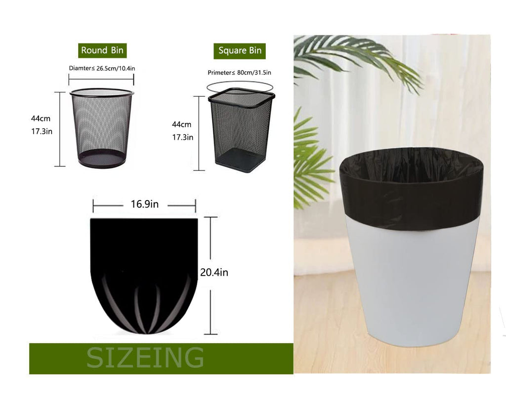 Feisco 2 Gallon Strong Black Trash bag Garbage Bag Bin Liner,150 Counts for Home,Office,Car