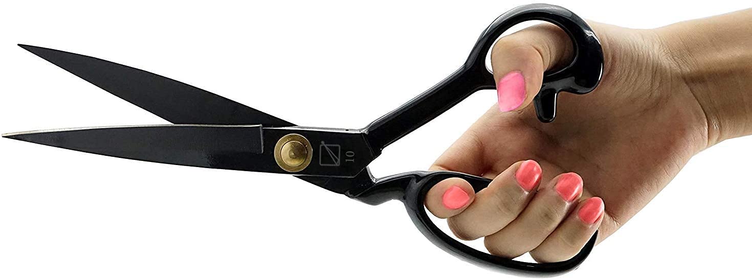 Sewing Scissors - Fabric Scissors 10 inch - Tailor's Dressmaking Shears Heavy Duty for Fabric, Leather Cutting, Sewing, Dressmaking, Tailoring, Altering (Right-Handed, Black)
