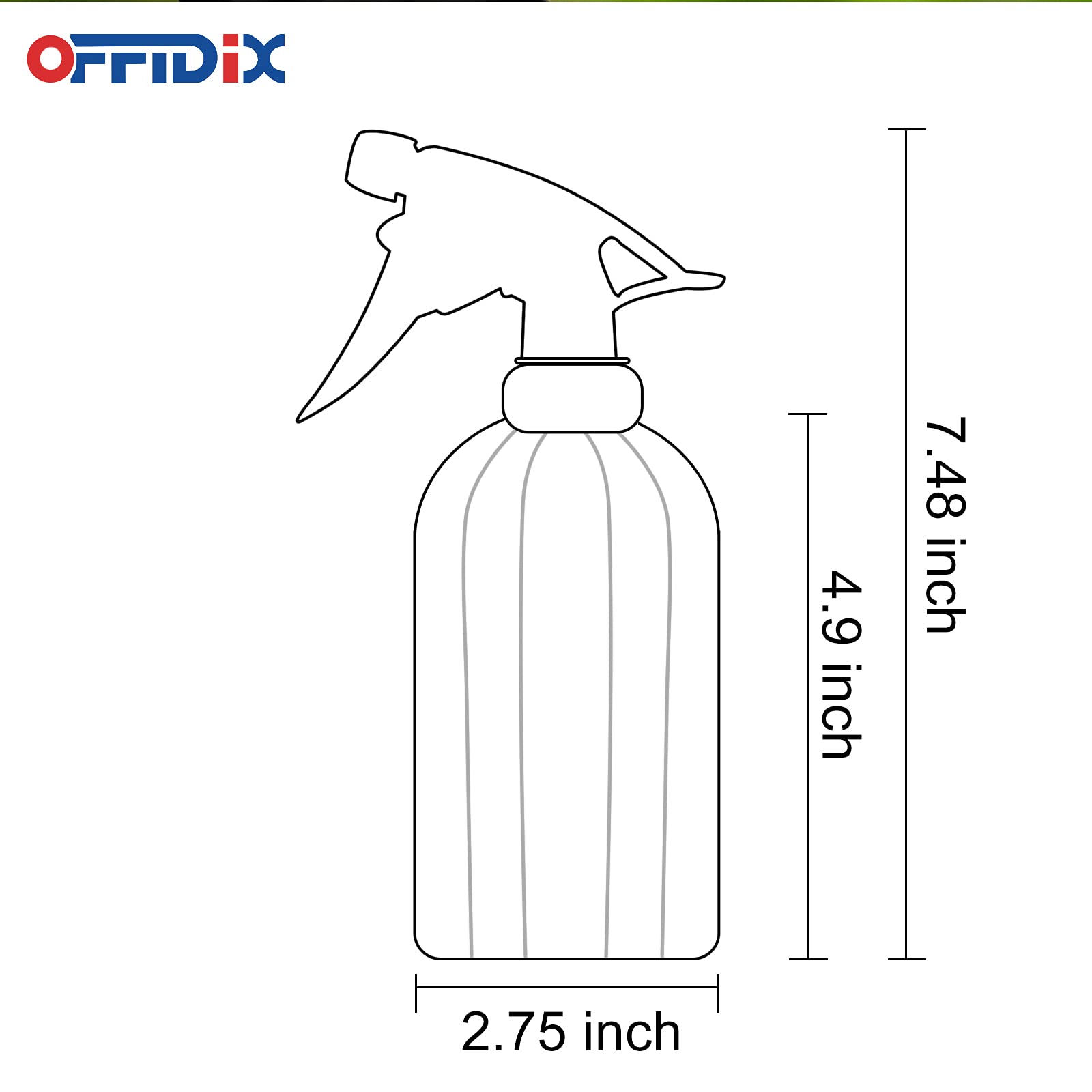 OFFIDIX Glass Spray Bottle, Pressure Watering Can, Indoor Plant Mister, Adjustable Nozzle, 0.4L/13.5oz Handheld Spray Bottle for Garden Plants Cleaning Solutions (Amaranth)