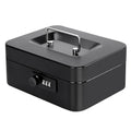 Jssmst Small Cash Box with Combination Lock – Durable Metal Cash Box with Money Tray Black,7.87 x 6.3 x 3.35 inches, CB0701M