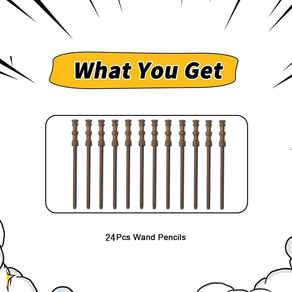 Wand Pencils, Cosplay Party Supplies for Boys Girls Birthday, School Party Favors,Goody Bag Filler,Halloween Decor,School Rewards(24pcs)