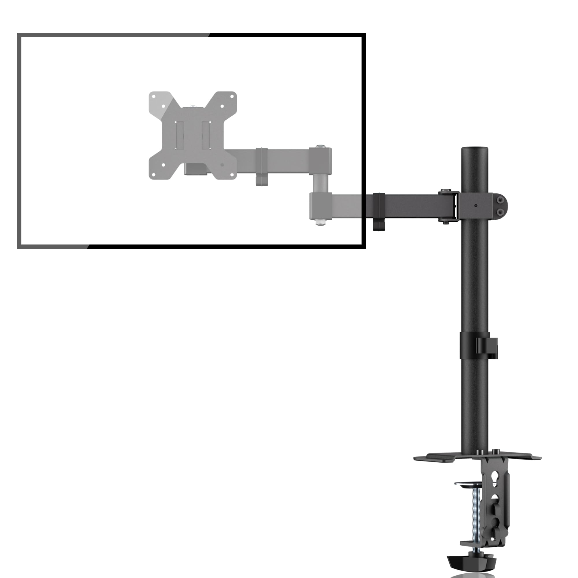 Bracwiser Single Fully Adjustable Monitor Arm Stand Mount Fits One Screen 13-32 inch 22lbs for Monitor Computer Screen 13 15 17 19 20 22 23 24 26 27 30 32 inch VESA 75 100 (MD7421)…