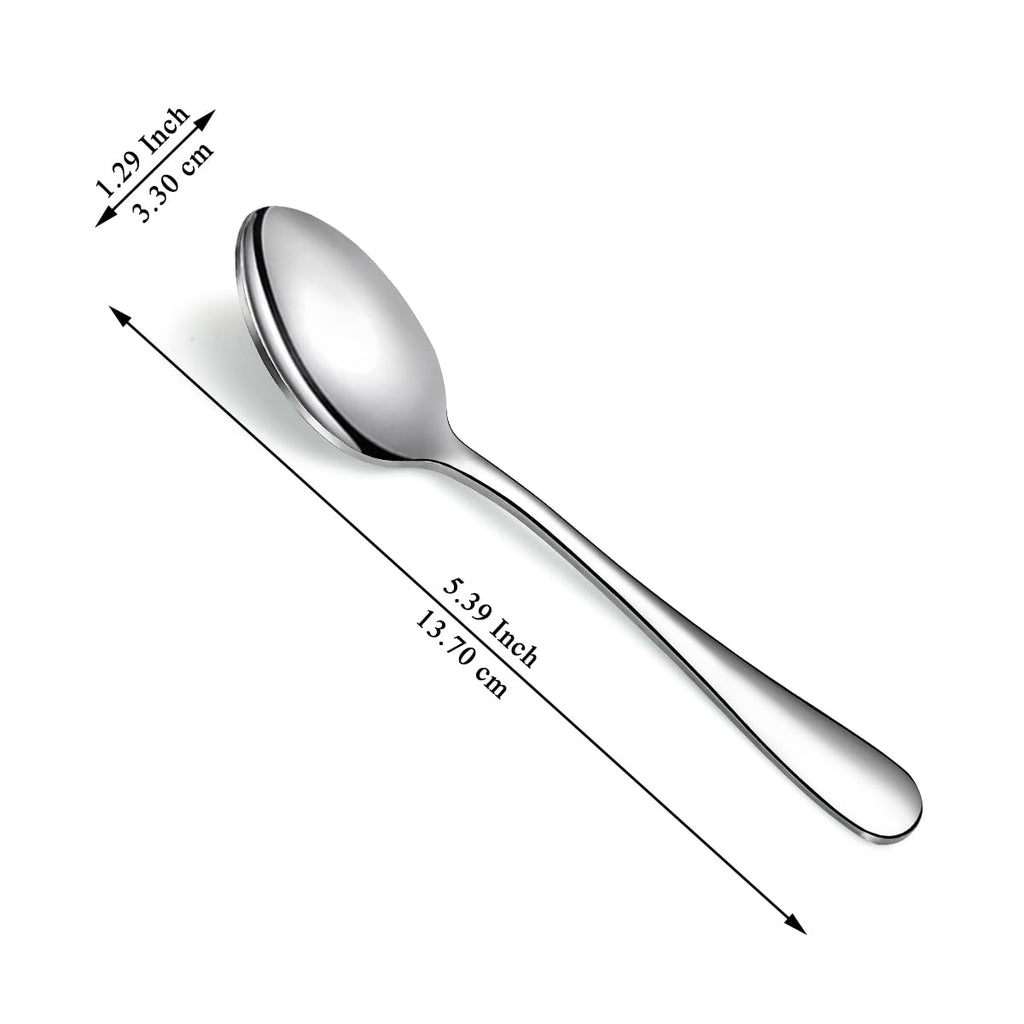 Evanda Teaspoons 24 Pieces 14cm, Stainless Steel Tea Spoon Coffee Spoons Dessert Spoons, Cutlery for Tea, Coffee, Cake, Dessert, Dishwasher Safe