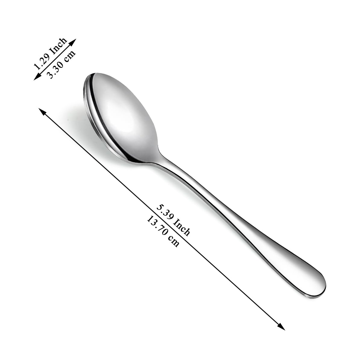 Evanda Teaspoons 24 Pieces 14cm, Stainless Steel Tea Spoon Coffee Spoons Dessert Spoons, Cutlery for Tea, Coffee, Cake, Dessert, Dishwasher Safe