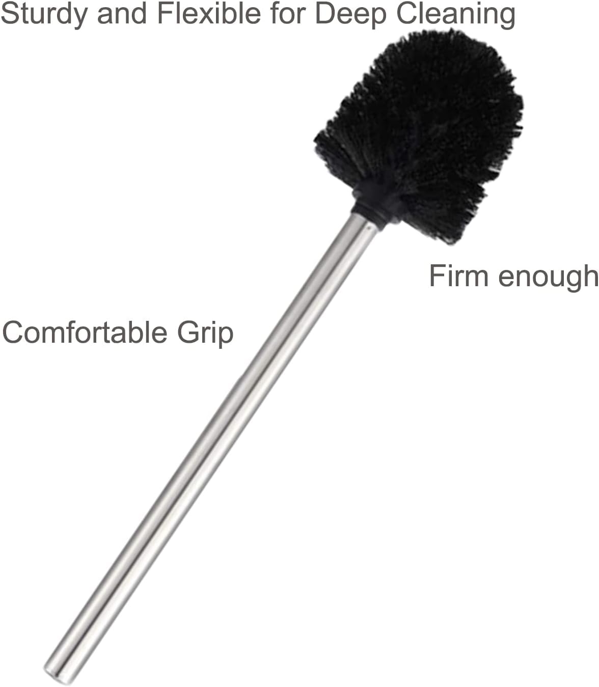 JAWAGA 8pcs Toilet Brush Toilet Bowl Brush Set Replacement Heads,Toilet Brush Cleaning with Stiff Bristles for Bathroom.(Black)