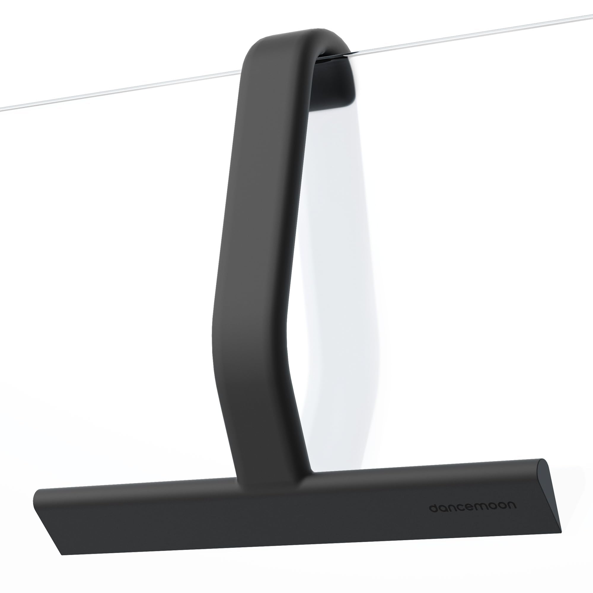 dancemoon JustHang Shower Squeegee for Glass Doors, All-One-Piece Silicone with Built-in Hook Design for Easy Hanging, Household Window Mirror Squeegee for Bathroom, Glass, Tile Wall,Car 10-Inch Black