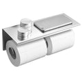 Toilet Paper Holder with Phone Shelf, Wall Mounted Stainless Steel Tissue Dispenser for Bathroom (Double Roll-Silver)