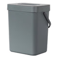 EKO Puro Wall-Mounted Trash Can with Lid, 1.32 Gal / 5L Hanging Trash Can, Small Kitchen Compost Bin for Counter Top, Mini Food Waste Bin (Grey)