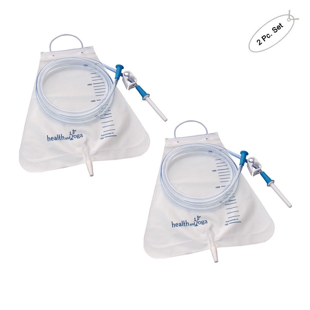 MovNFlo Super Economical Cleansing Bag Kit (2 Quart) - BPA and Latex Free - Foldable and Compact - Travel Compatible (2 Pieces)
