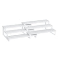 SONGMICS Display Risers, Set of 2 Engineered Wood Perfume Organizer Stand, 3-Tier Cupcake Stand Holder, Spice Rack, Shelf Risers for Figures, Dessert Shelves, Snow White and Cloud White UKCS116W01