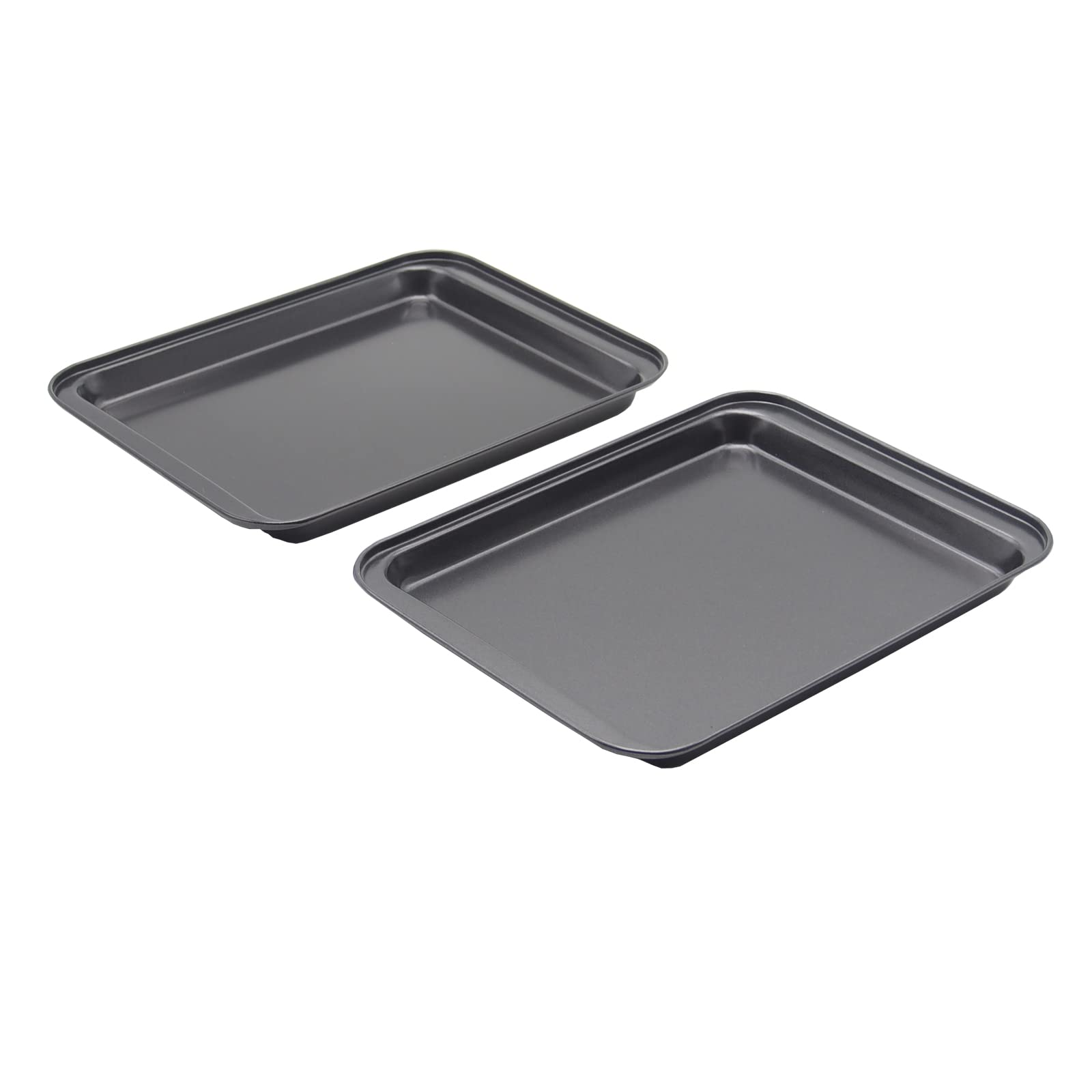 HYTK Small Baking Sheet Nonstick 9.45 X 7.09 Inch (Inner 7.5x6), 8 Inch Mini Cookie Tray Toaster Conventional Oven Pan No Warp No Rust Magnetic Bakeware for 1 to 2 person 2 Pack