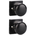 GOBEKOR 2 Pack Dummy Door Knob Interior Matte Black Dummy Door Knobs Round Keyless Stainless Steel Single Side Door Knobs for French Doors