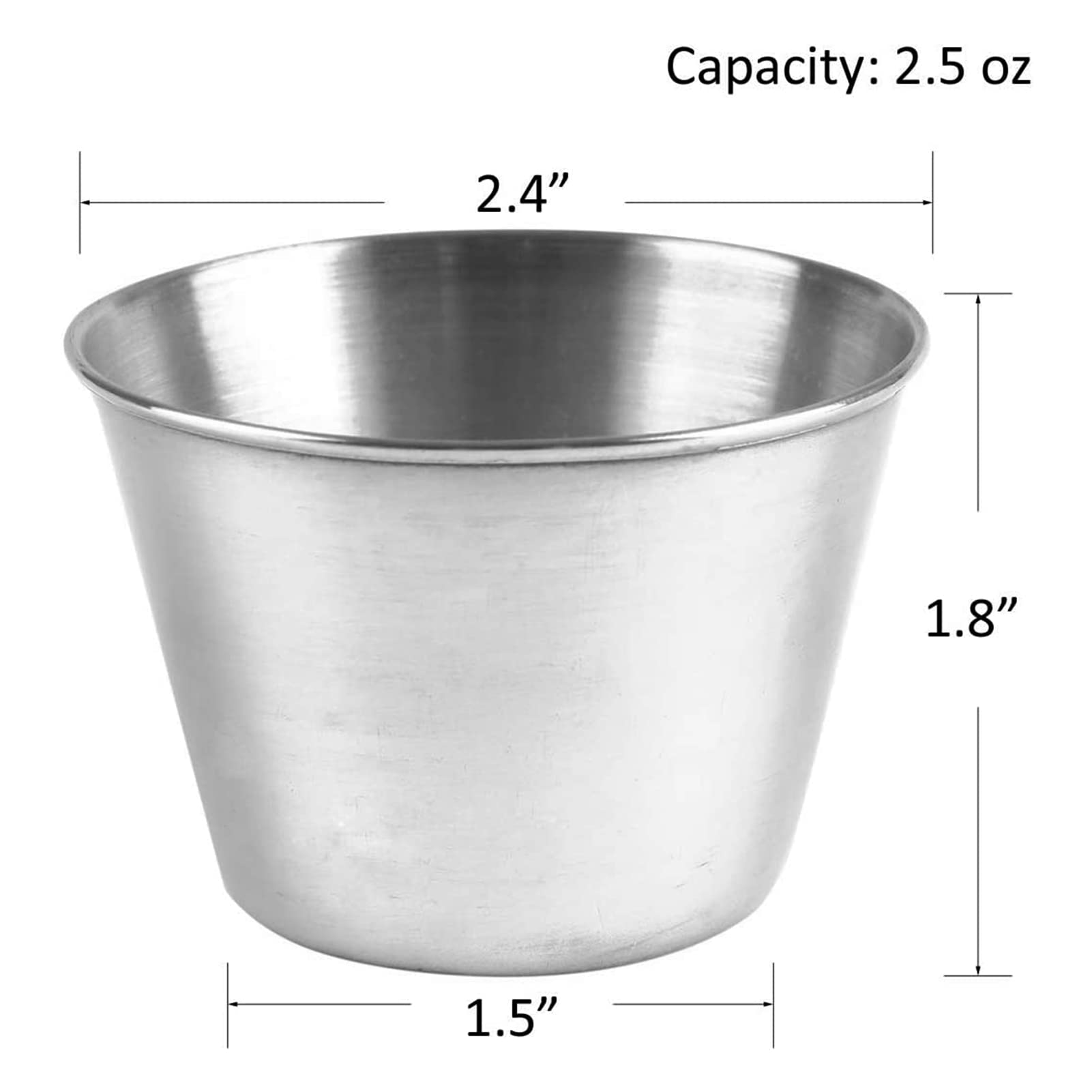 Artcome 30 Pack Stainless Steel Condiment Sauce Cups Great for Dipping and Portion Cups, 2.5 oz