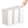 TrashAid 3 Pack Bathroom Trash Can with Lid, 2.6 Gallon / 10 Liter Small Garbage Can with Press Top Lid, Plastic Wastebasket with Pop-up Lid for Toilet, Office, Bedroom, Living Room, White