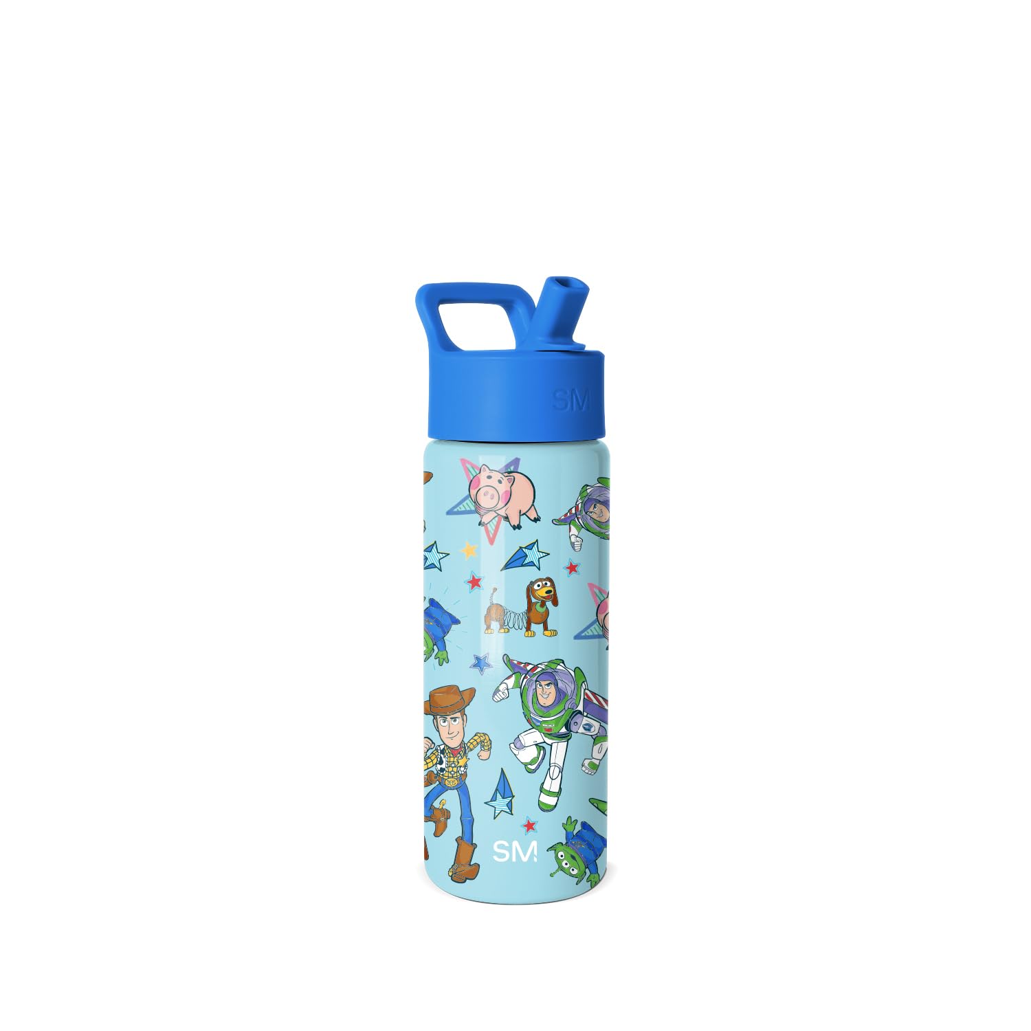 Simple Modern Kids Summit Water Bottle with Straw Lid | Disney Toy Story 18oz Stainless Steel Cup Insulated Tumbler for Boys, School | Buzz and Woody Adventures
