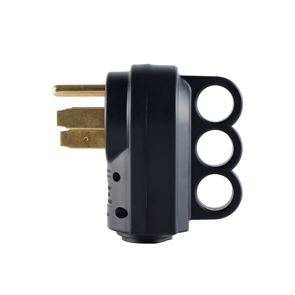 Veepeak 50 Amp RV Plug Male Replacement NEMA 14-50P Heavy Duty 125V/250V 4 Prong Electrical Power Connector Extension Cord End with Easy to Grip Handle