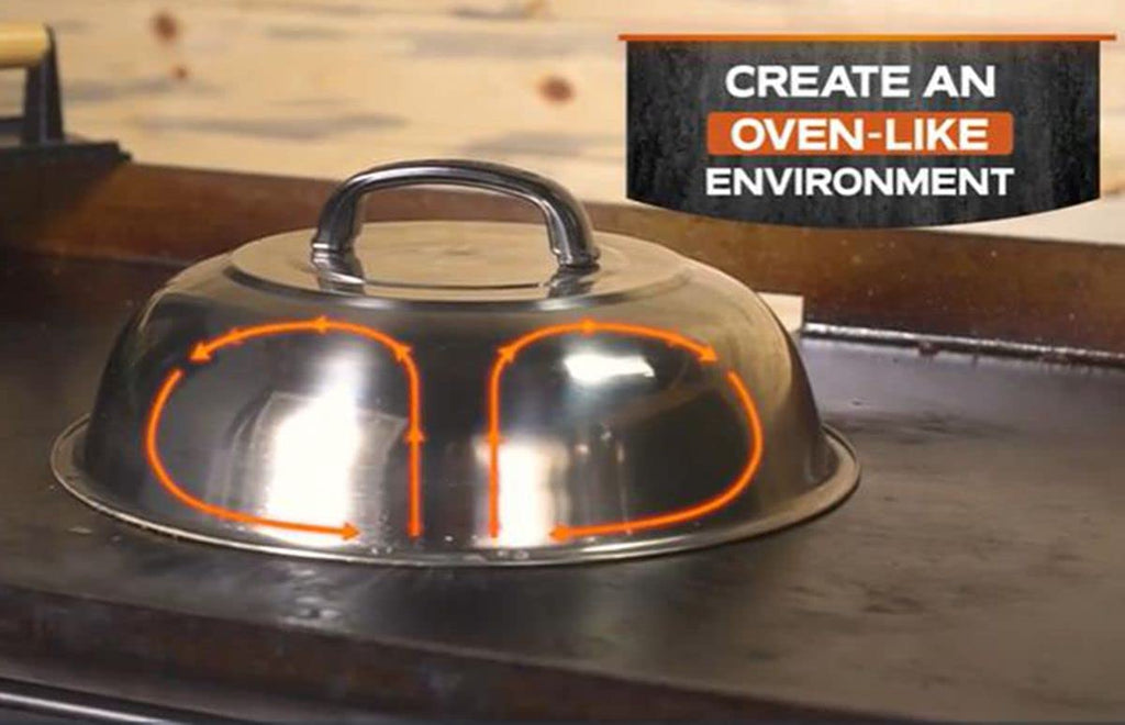 RunTo Griddle Accessories 12 Inch Round Stainless Steel Basting Cover - Cheese Melting Dome and Steaming Cover, Best for Use in Flat Top Griddle Grill Cooking Indoor or Outdoor