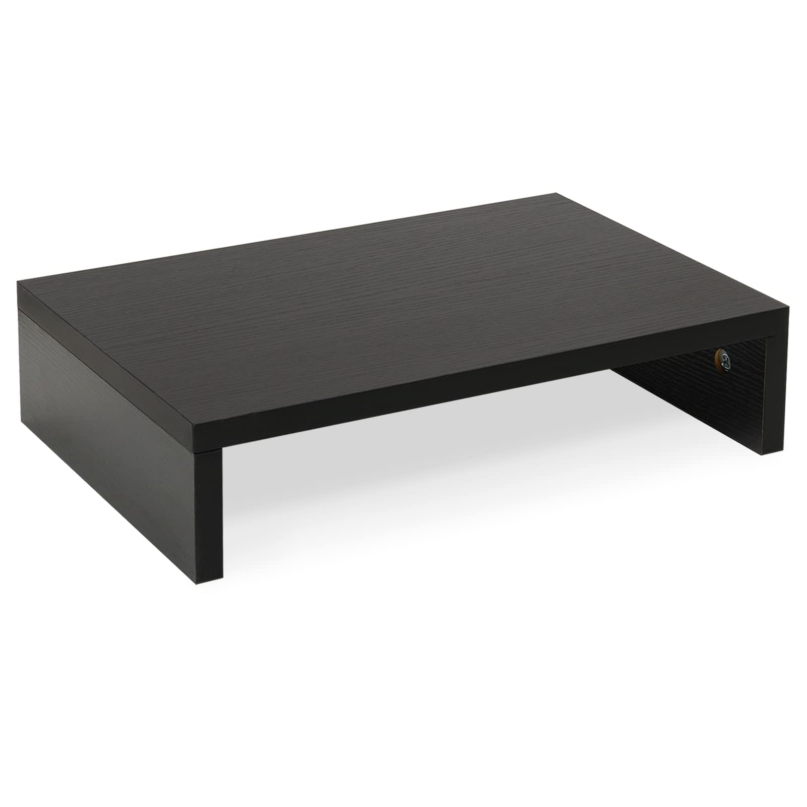 TEAMIX Monitor Stand Riser-14.2 inch, Wood Monitor Riser with Storage for Desk Small Monitor Stand TV/Screen/PC/Laptop Riser Computer Stand Desktop Shelf (Black, 36L x 24W cm)