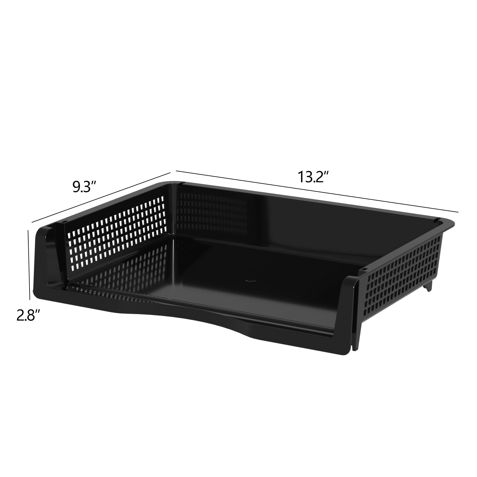 Qqbine 6 Packs Plastic Stackable Paper Tray Organizer, Desktop File Tray, Black