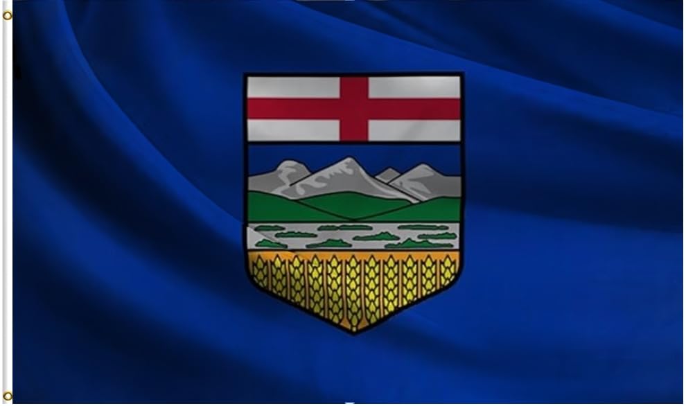 Large Canada Alberta Flag 4x6FT - 120X180CM Canadian Alberta Province Flags,UV Resistant,Vivid Color, All Weather, Double Stitched Polyester Flags with Brass Grommets (AB, 4x6)