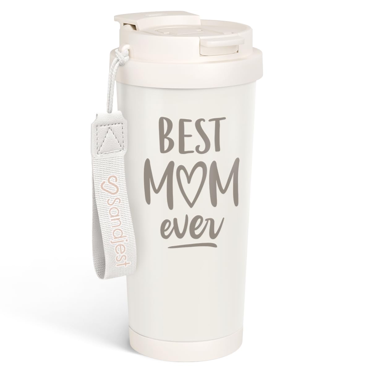 Best Mom Ever Tumbler - Stainless Steel 2-in-1 Lid Coffee Tumbler 18 oz, Mom Insulated Travel Mug Gift for Women Mother, Birthday Christmas Mother's Day