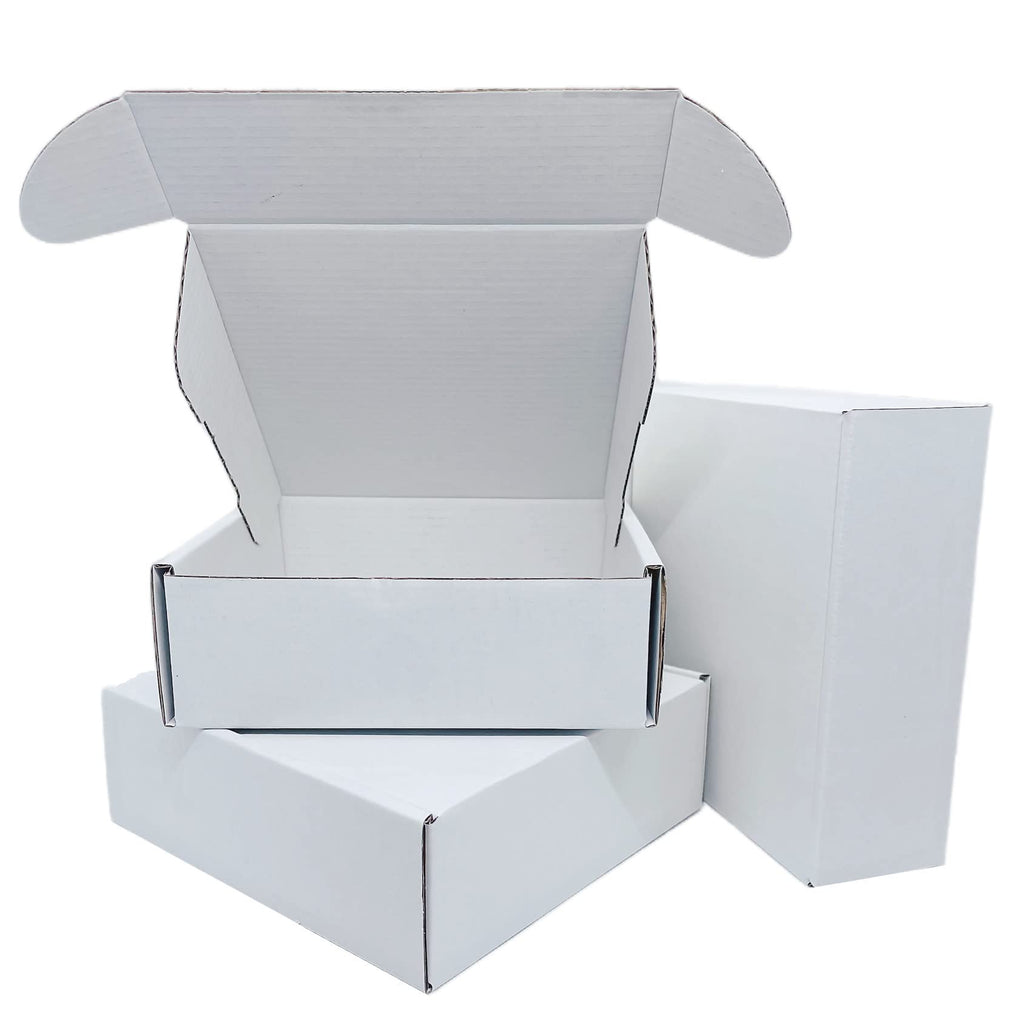 Small White Box 6 x 6 x 2 Inch Recyclable Corrugated Gift Mailers Storage Business Packaging Shipping Boxes 50 Pack