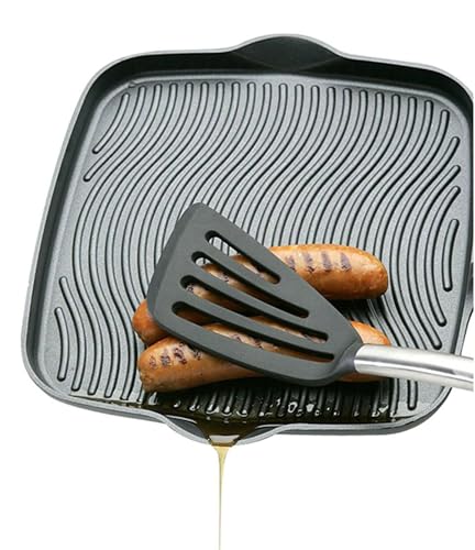 Starfrit Die-Cast Aluminum Nonstick 10-Inch Square Grill Pan with Foldable Handle