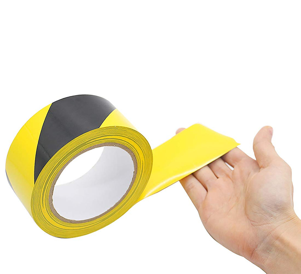 Black & Yellow Floor Hazard Marking Tape, 2" x 36 yds x 5.9mil 2 Pack, Stair Safety Warning Tape for Caution, BOMEI PACK