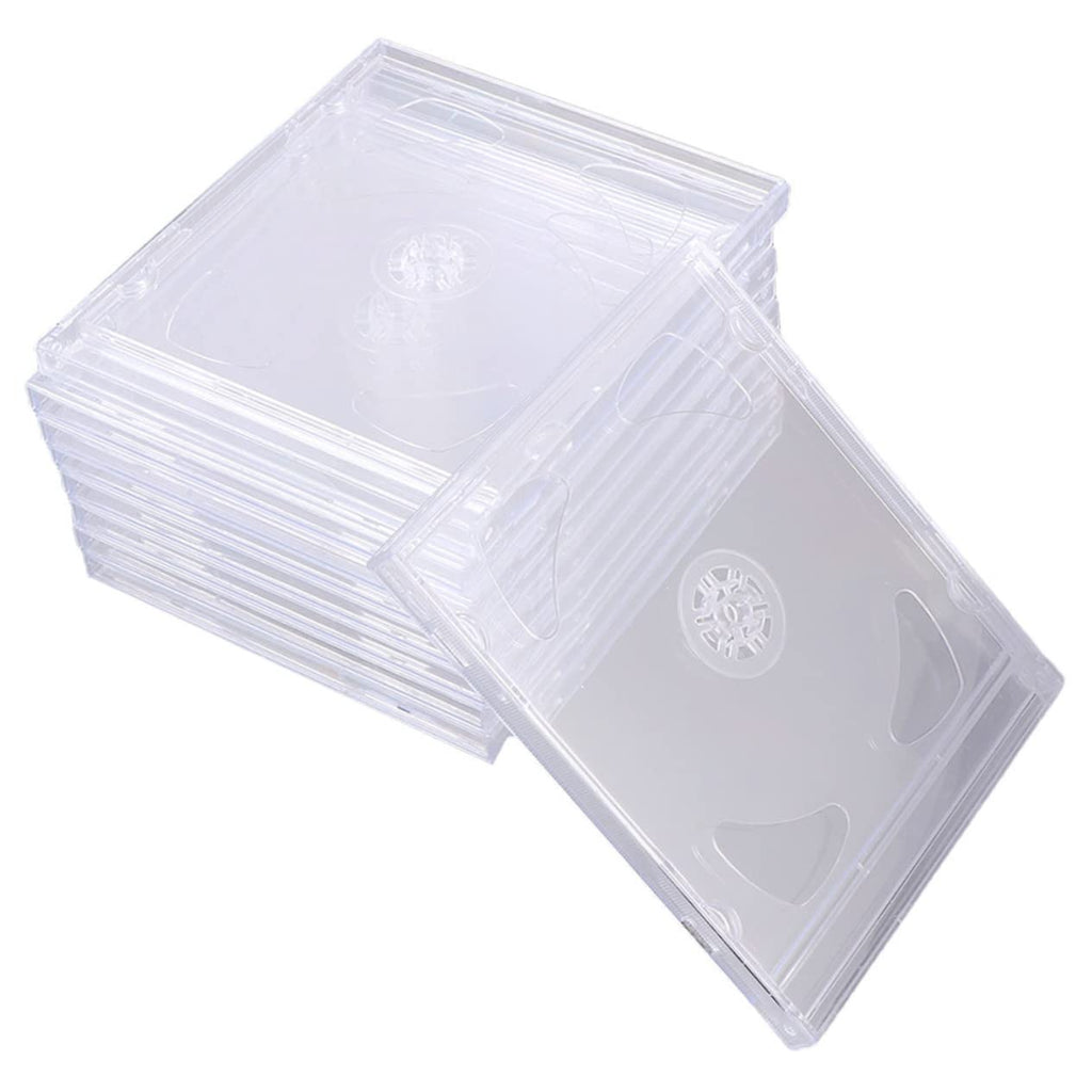 Cabilock Double Cd Jewel Cases Transparent DVD Holders Clear Cd Storage Cases for Compact Disc Protection and Portable Organization