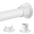 Closet Rods for Hanging Clothes, 1.3 Inch Diameter Heavy Duty Closet Rod 17-75 Inches Adjustable Clothes Hanging Bar Matte White Shower Curtain Rods for Closet, Wardrobes, Bathroom, Windows