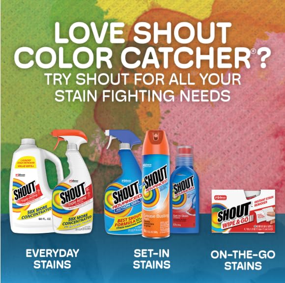 Shout Color Catcher Sheets for Laundry, Maintains Clothes Original Colors, 72 Count