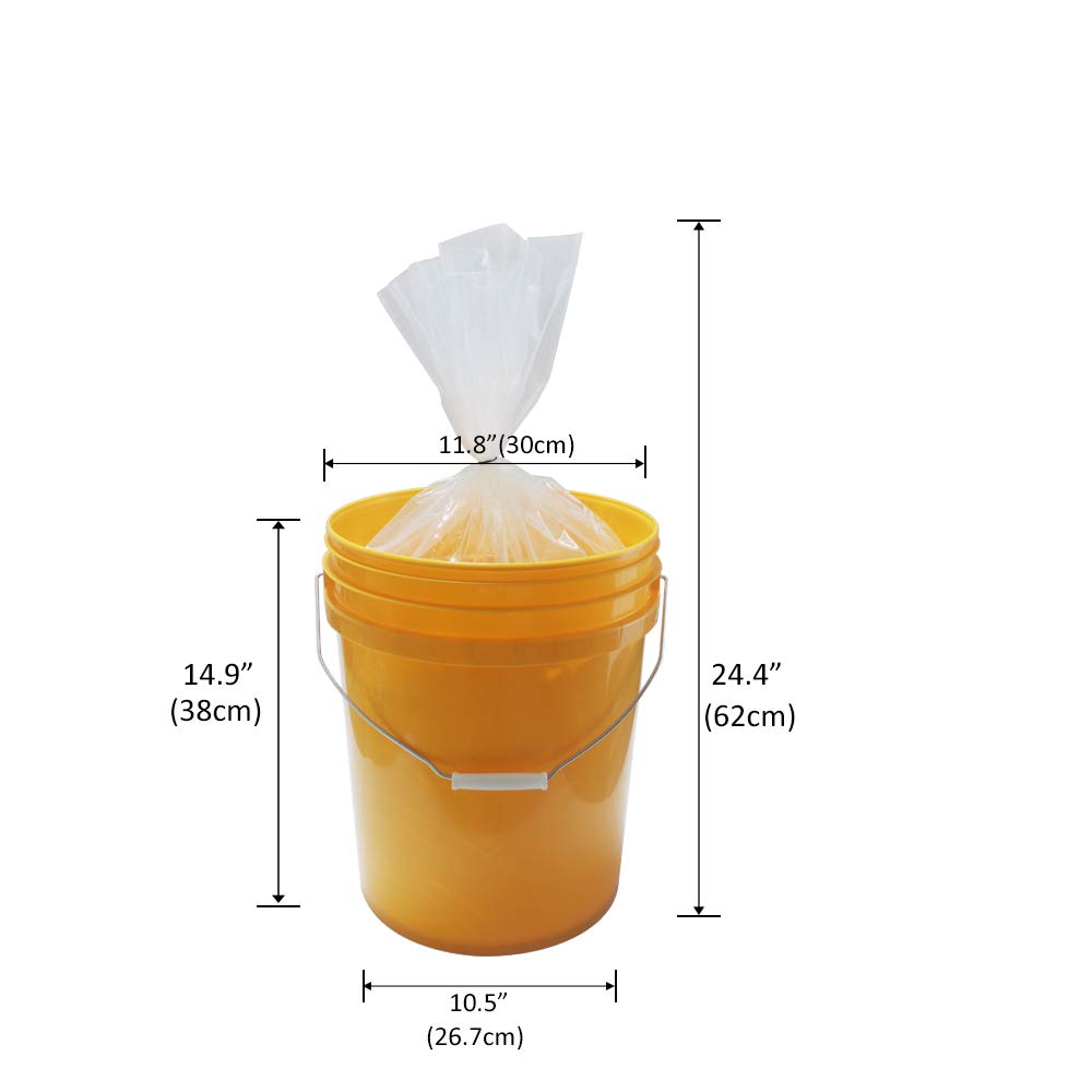 Belinlen 25 Pack 5 Gallon Bucket Liner Bags for Marinating and Brining, Great for Storage Food, Food Grade, BPA Free, Heavy Duty Leak Proof (2 mil)