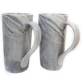 20 OZ Large Coffee Mugs,Marble Ceramic Tall Coffee Mug Set of 2, Extra Large Coffee Mug with Handle Big Porcelain Tea Cups for Men Women Gifts, Grey