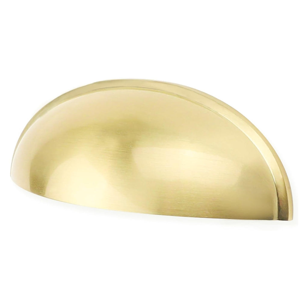 goldenwarm 10 Pack Gold Cabinet Pulls Cup Drawer Pulls Handles for Dresser Drawers 3in(76mm) Hole Spacing Brushed Brass Kitchen Cabinet Handles Bathroom Drawer Pulls for Kitchen Cupboards Handles