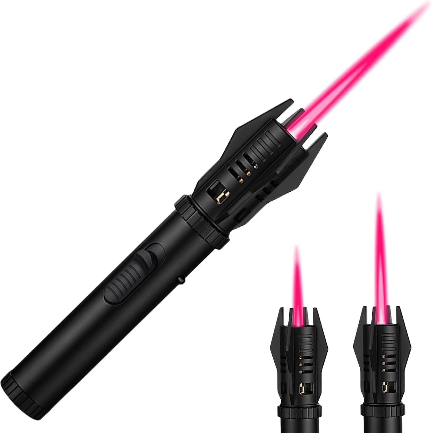 Arkinsand Flame Lighter Camping Outdoor Windproof Straight Flame Light Saber Torch Lightsaber (Black)