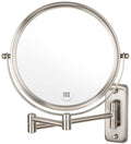 Wall Mounted Makeup Mirror - 1X/10X Magnifying Mirror Double Sided, 8 Inch Extendable Bathroom Mirror, Nickel Finish ALHAKIN