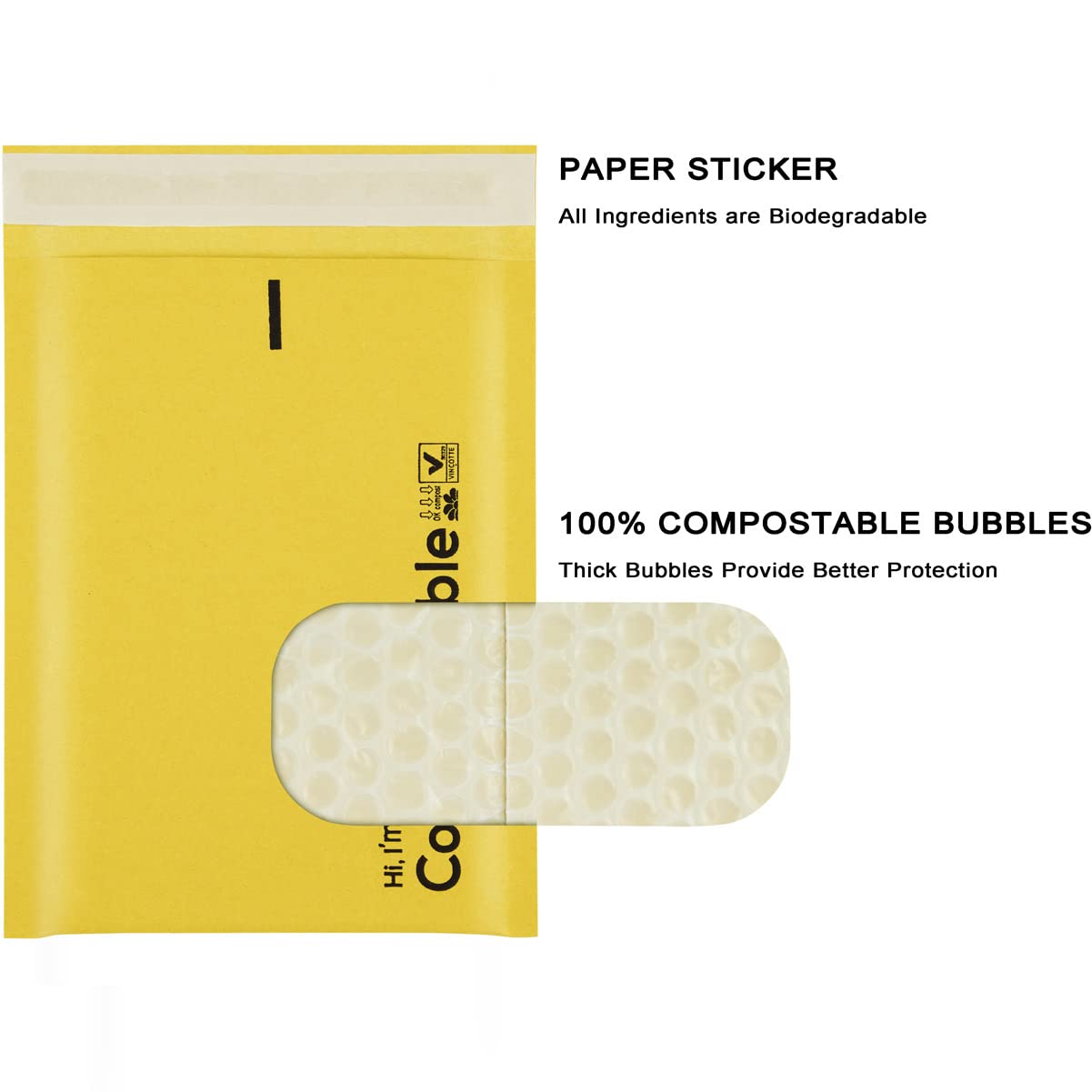 6x10 100% Biodegradable Bubble Mailers,25 Count #0 Compostable Padded Packaging Wrap Envelopes Pouches Eco Friendly Self Seal Bags
