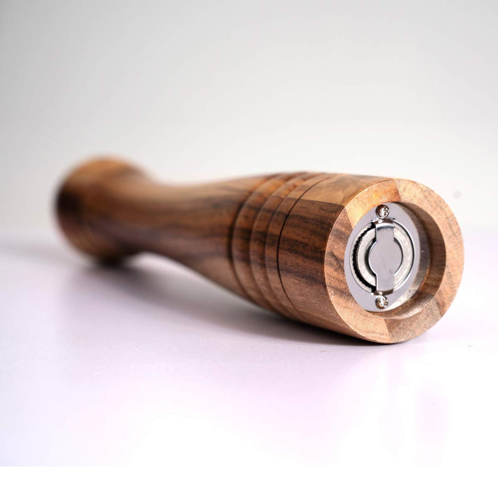DeroTeno Pepper Mill, Pepper Grinder with Adjustable Stainless Steel Grinder, Acacia Wood, Height 30 cm